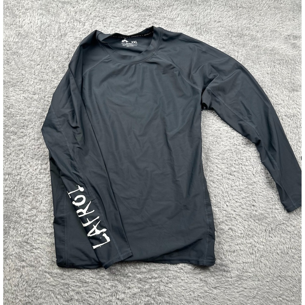 LAFROI Men's XXL Long Sleeve Rash Guard Swim Surf Shirt Gray Burst